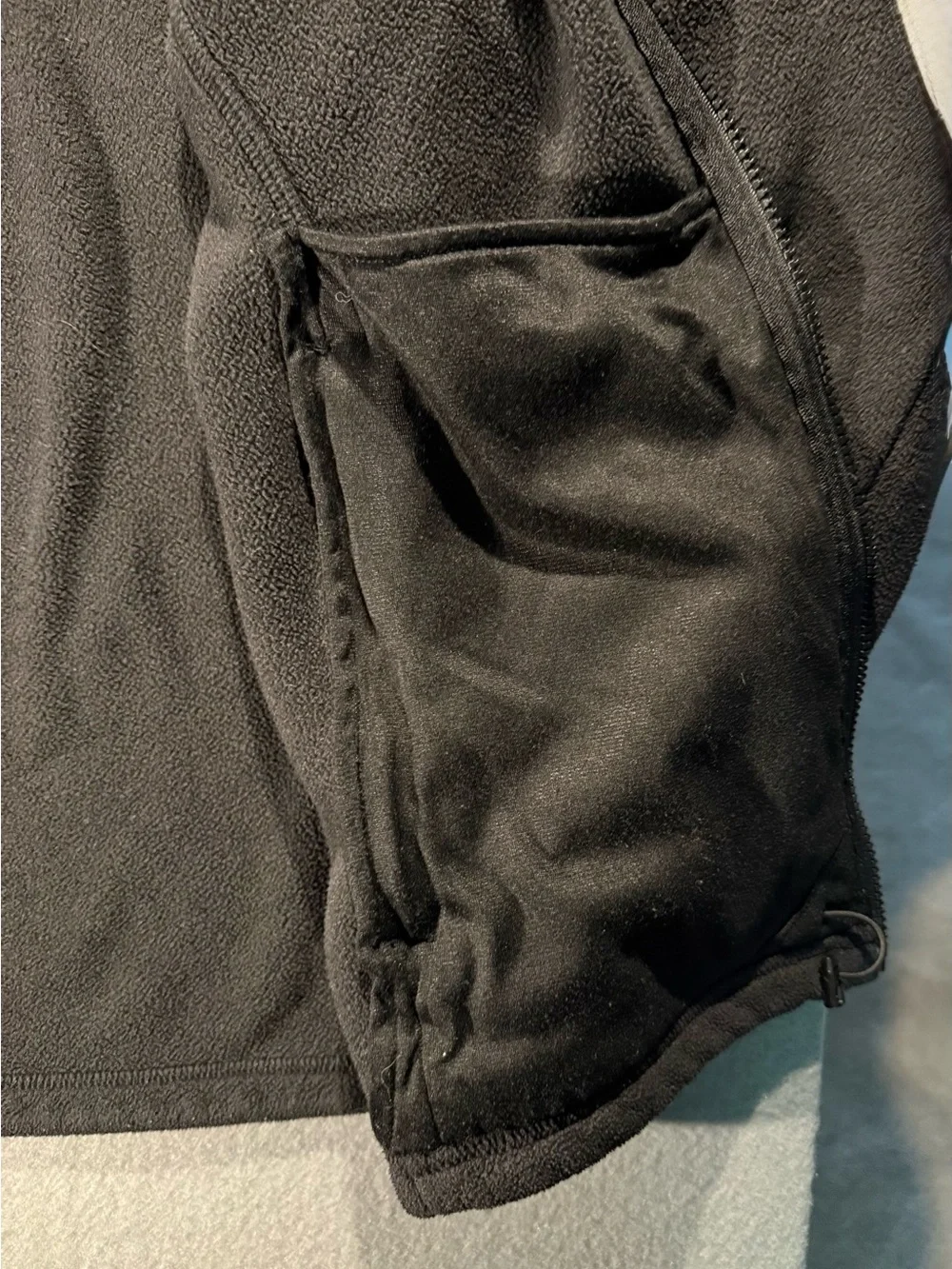 The North Face Dark Gray Fleece Jacket with White Logo